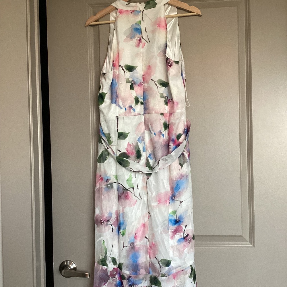 Adrianna Papell Floral Tie Belt High-Low Dress - Picture 10 of 16